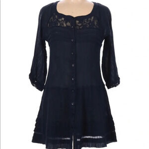 Free People 3/4 Sleeve Button Blouse size Small